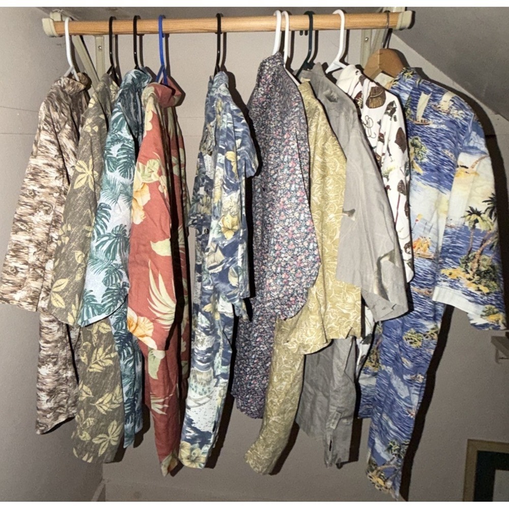 Reseller Lot 10 Men's Hawaiian Short Sleeve Summer Casual Fishing Shirts M-XL